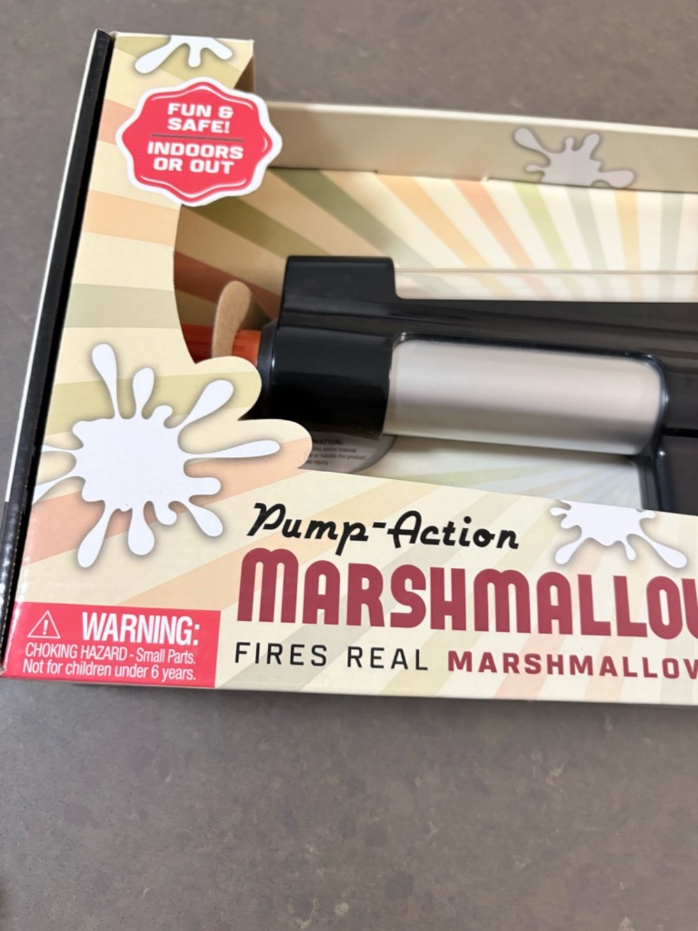 Pump-Action Marshmallow Toy Shooter - Black and Orange